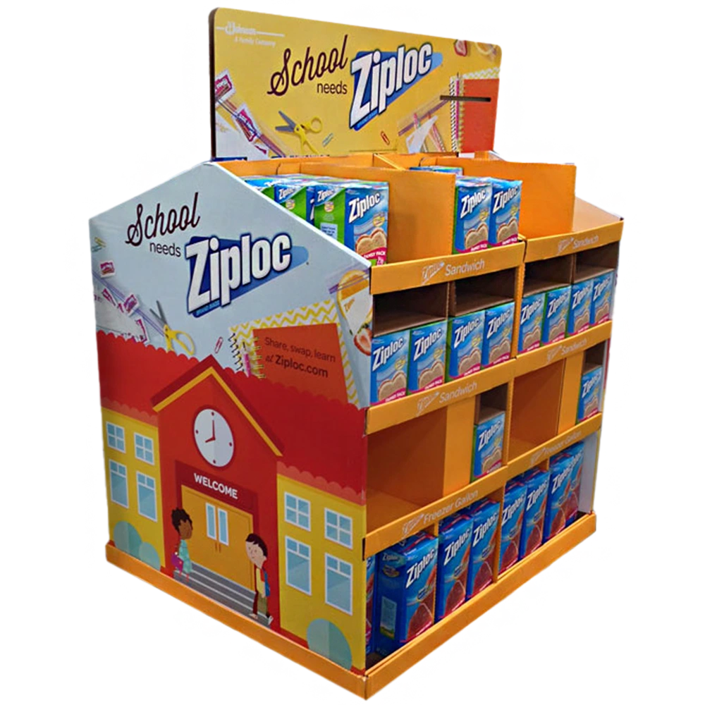 Full Pallet Display Island with Multi Sided Shelving for Bulk Packaged Goods