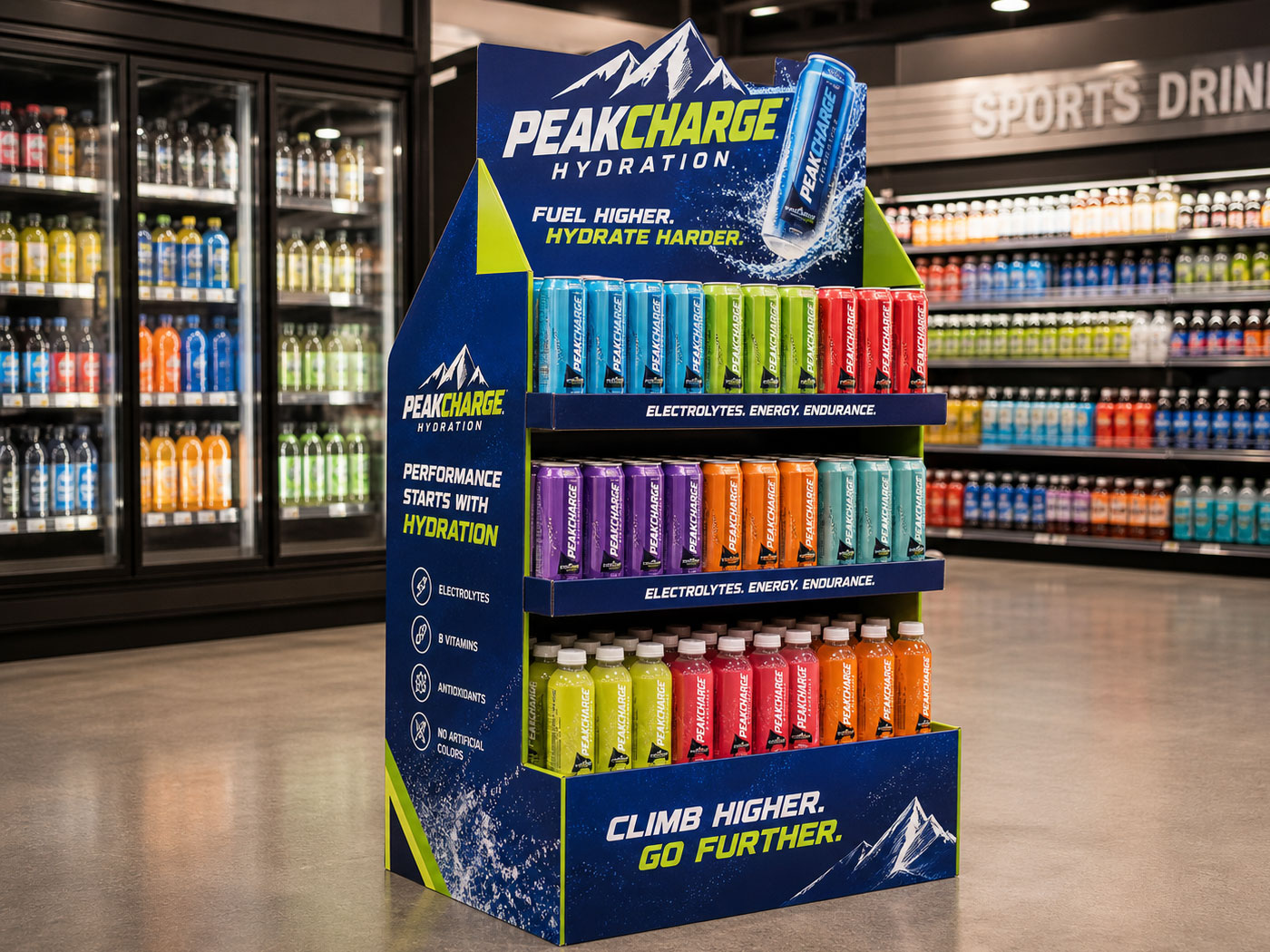 Energy & Sports Drinks display solutions
