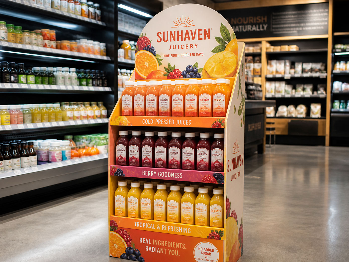 Juice, Kombucha & Functional display solutions