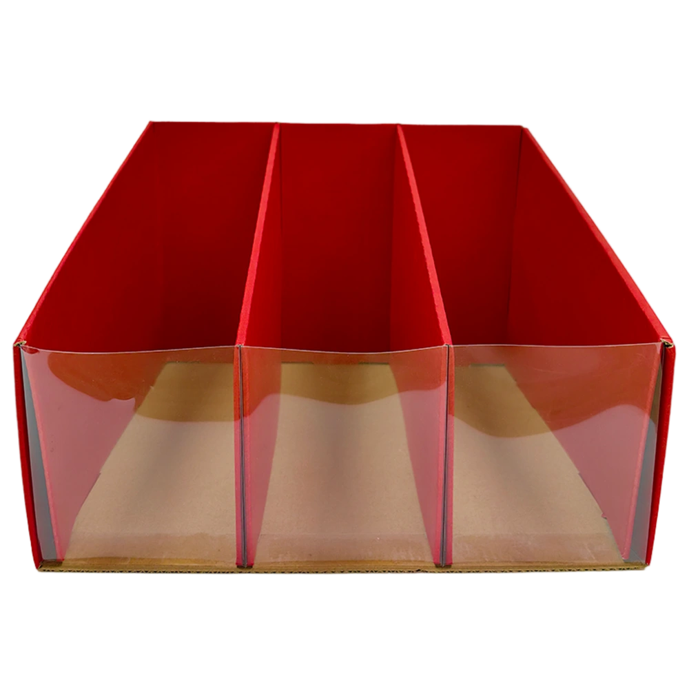 Corrugated Cardboard Counter Display Organizer Box with 3 Compartments