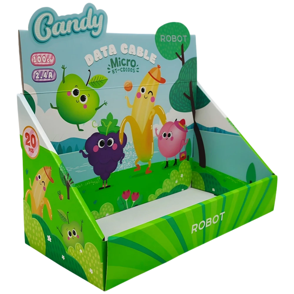 Custom Printed Countertop Display Box for Data Cables and Electronics Accessories