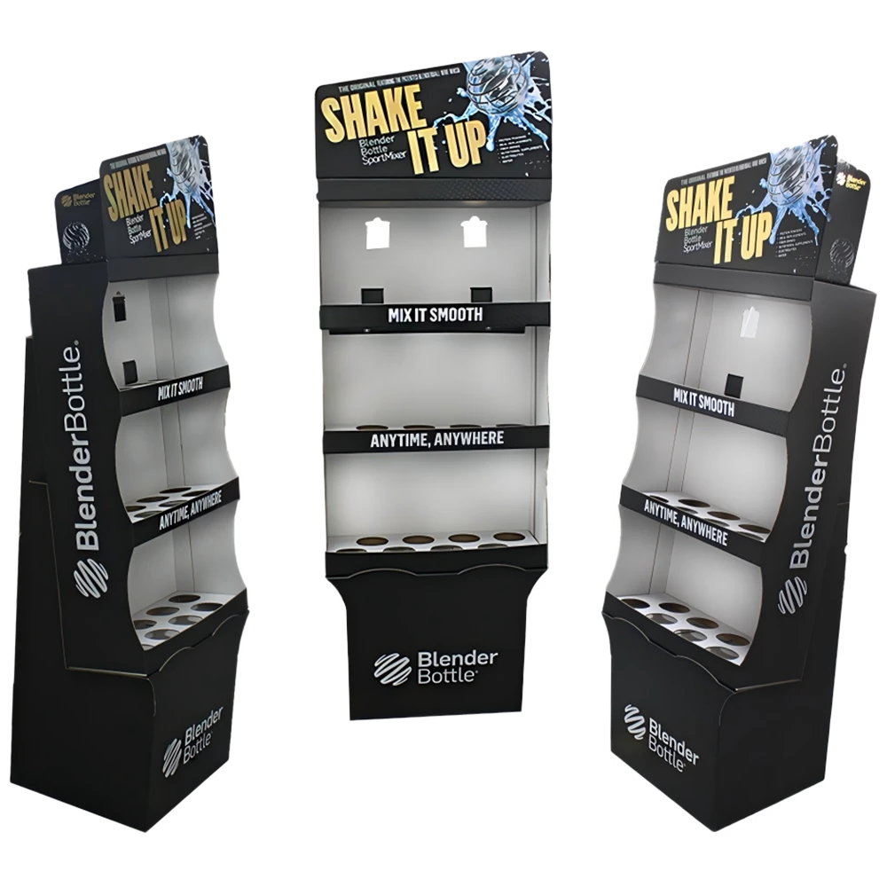 Custom Corrugated Floor Display Stand for Beverage Bottles