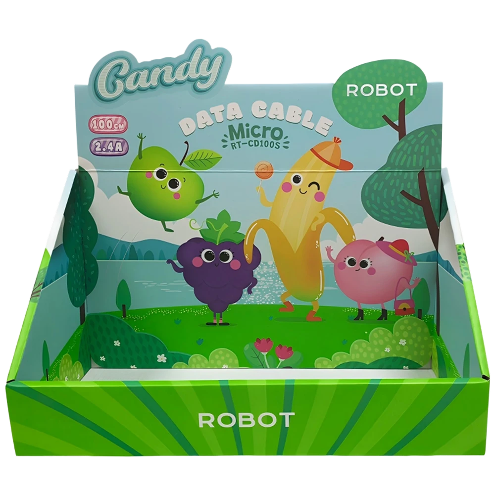 Custom Printed Countertop Display Box for Data Cables