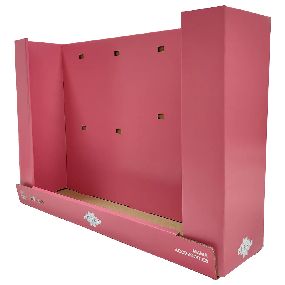 Pink Corrugated Cardboard Countertop Display Stand