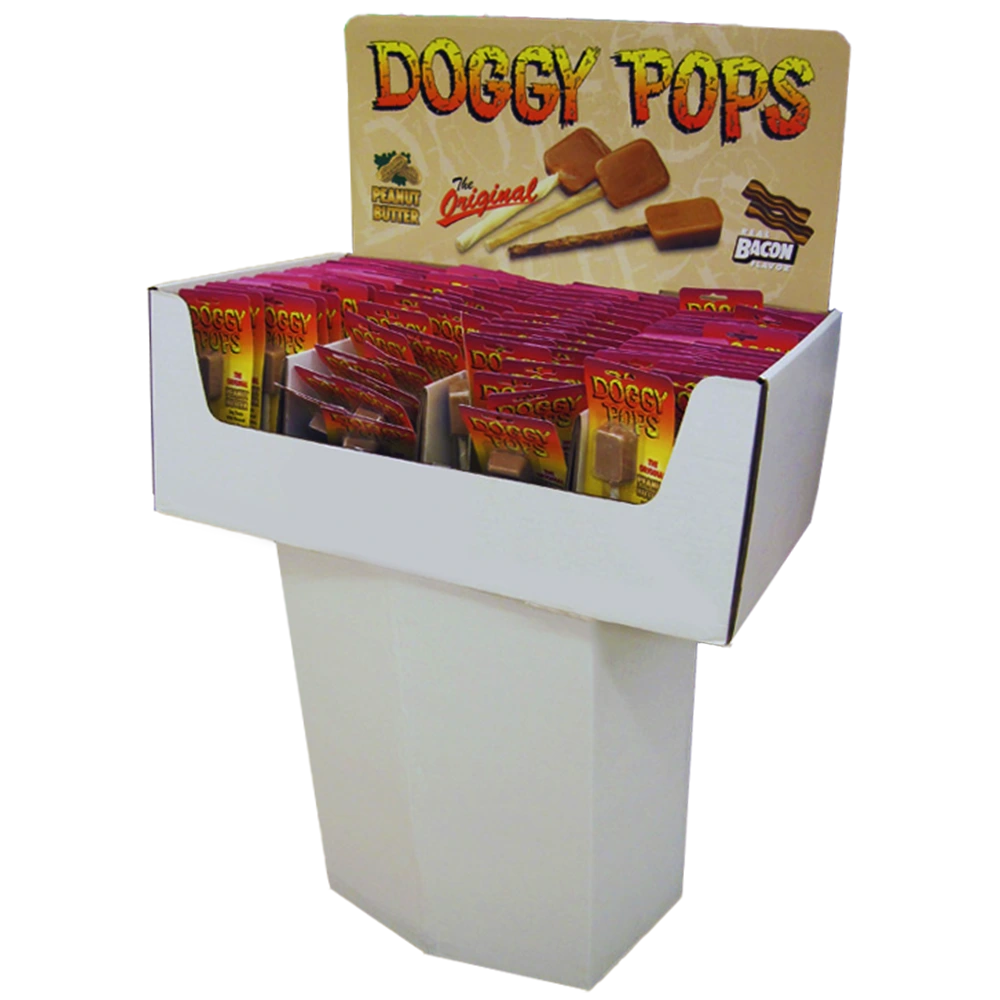 Corrugated Pedestal Dump Bin with Wide Merchandising Tray