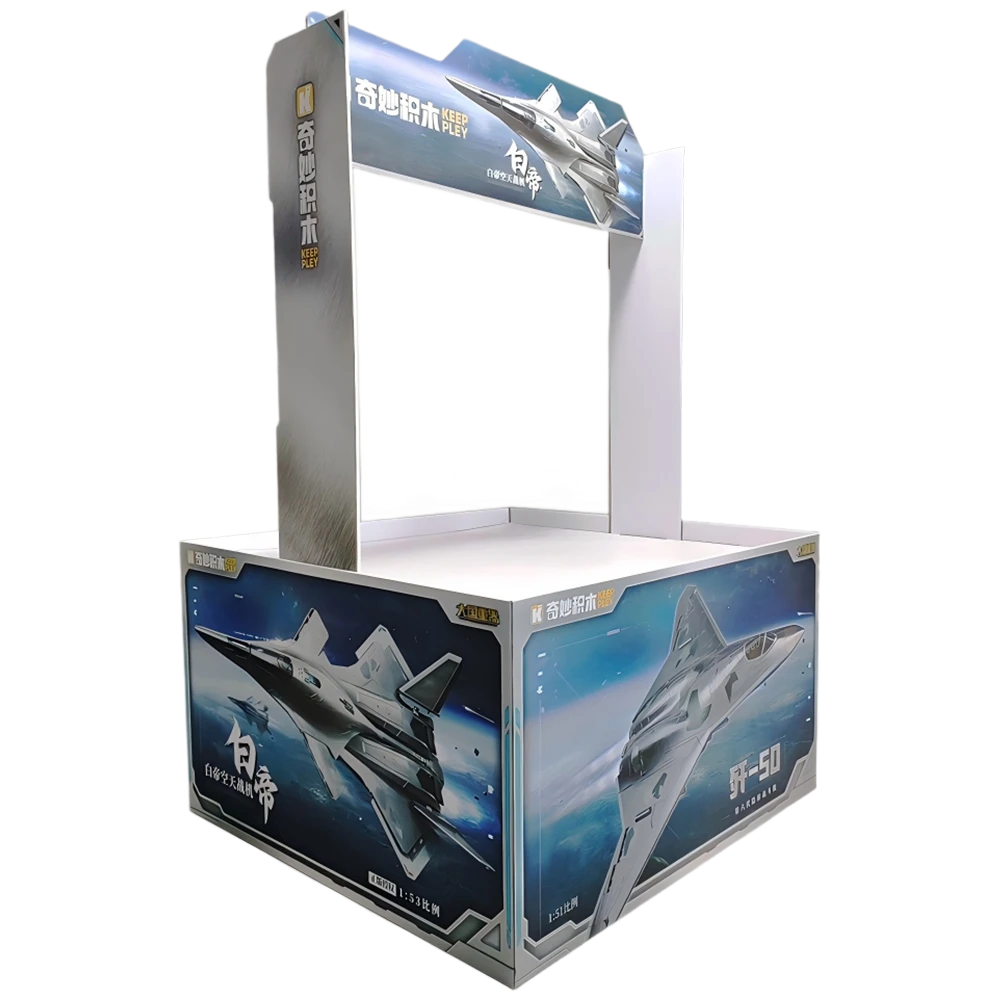 Custom Cardboard Dump Bin with Overhead Banner for Toy Promotions