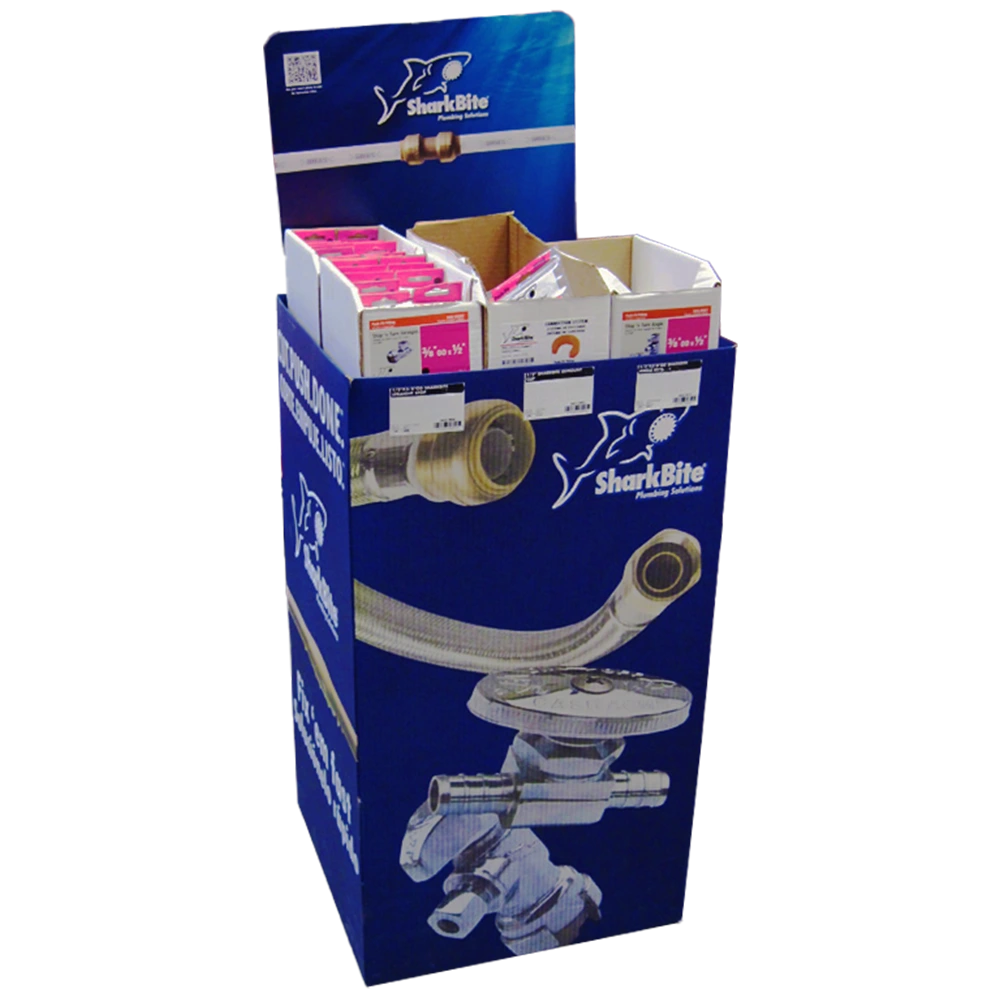 Plumbing Components Corrugated Dump Bin with Dividers