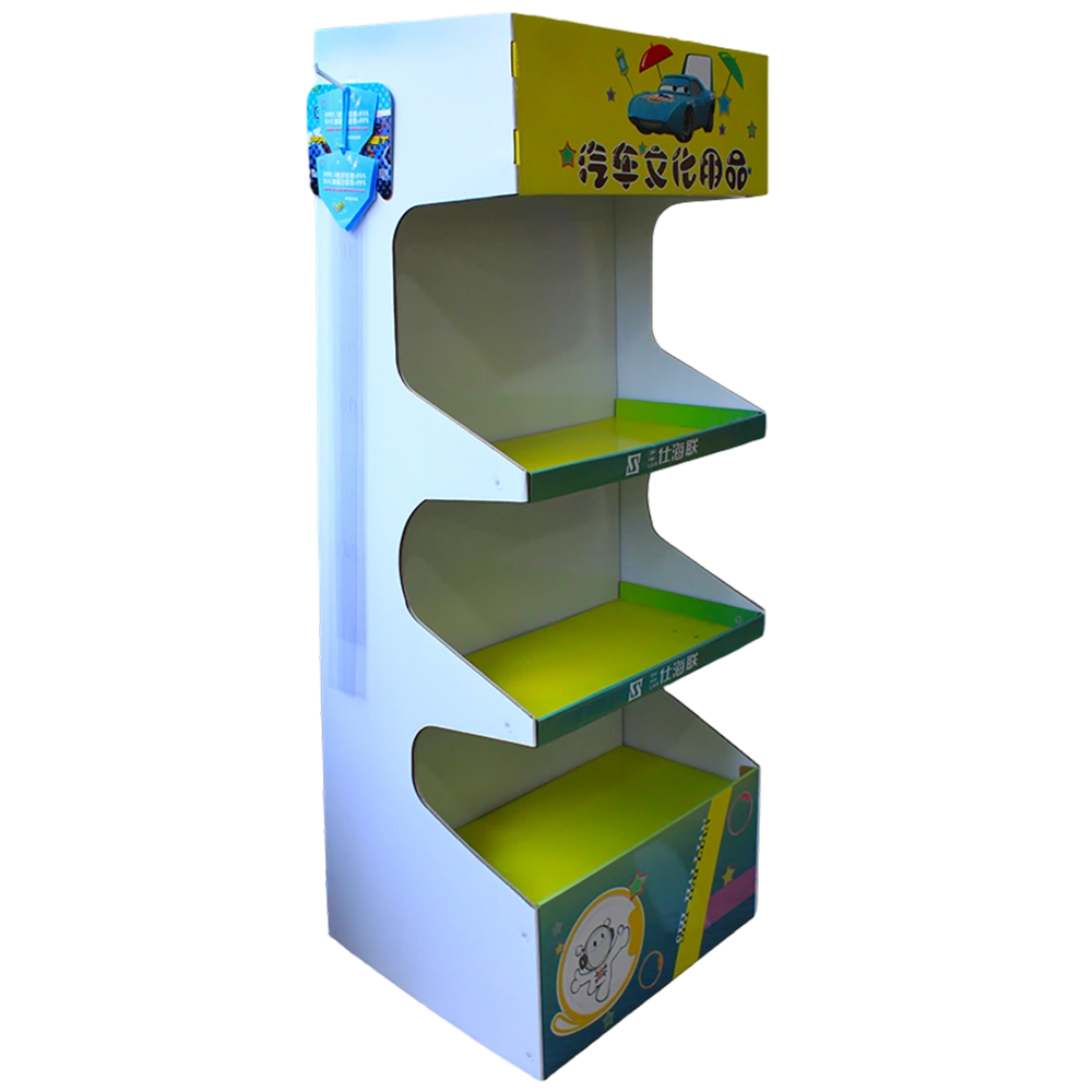 3-Tier Retail POP Display Unit with Header for Car Culture Merchandise