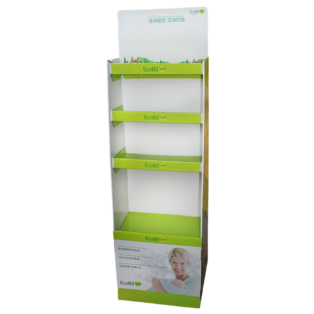 4 Tier Cardboard Retail Display Rack for Infant Feeding Bottles