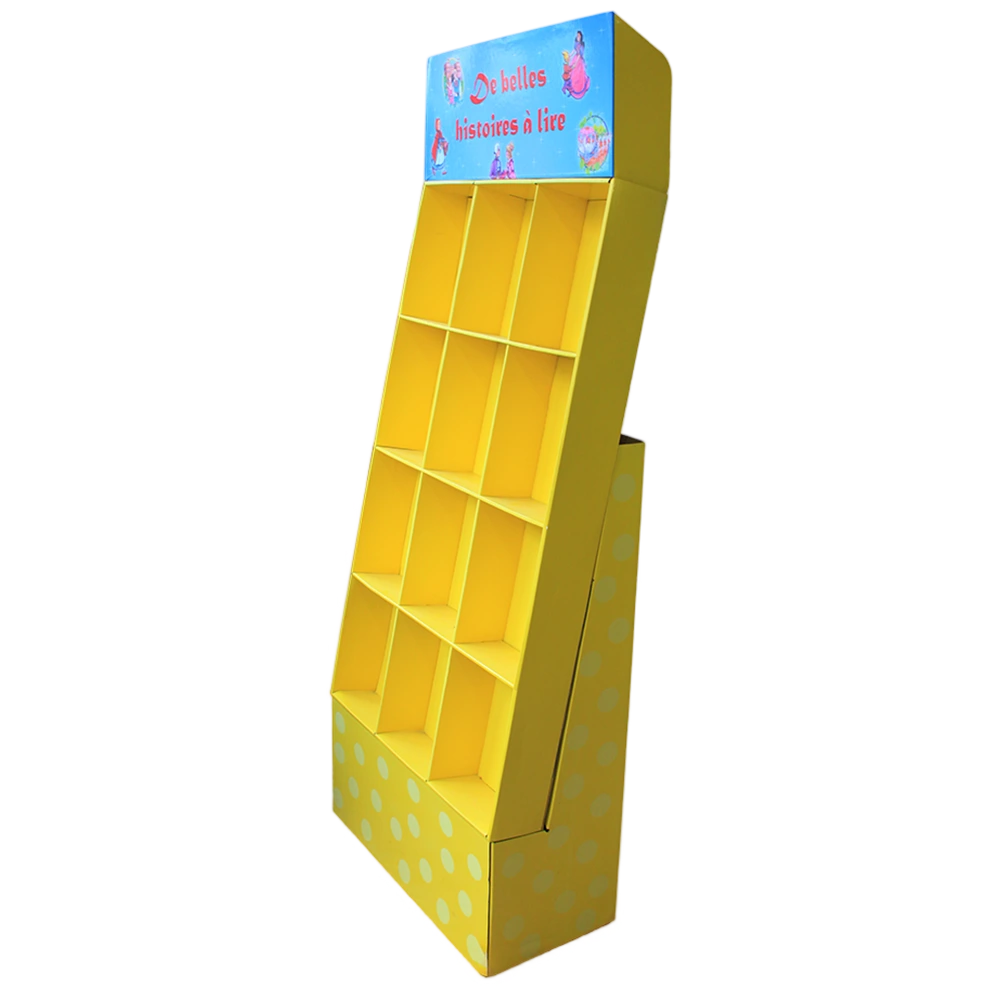 Corrugated Cardboard Book Display Rack with Header Card