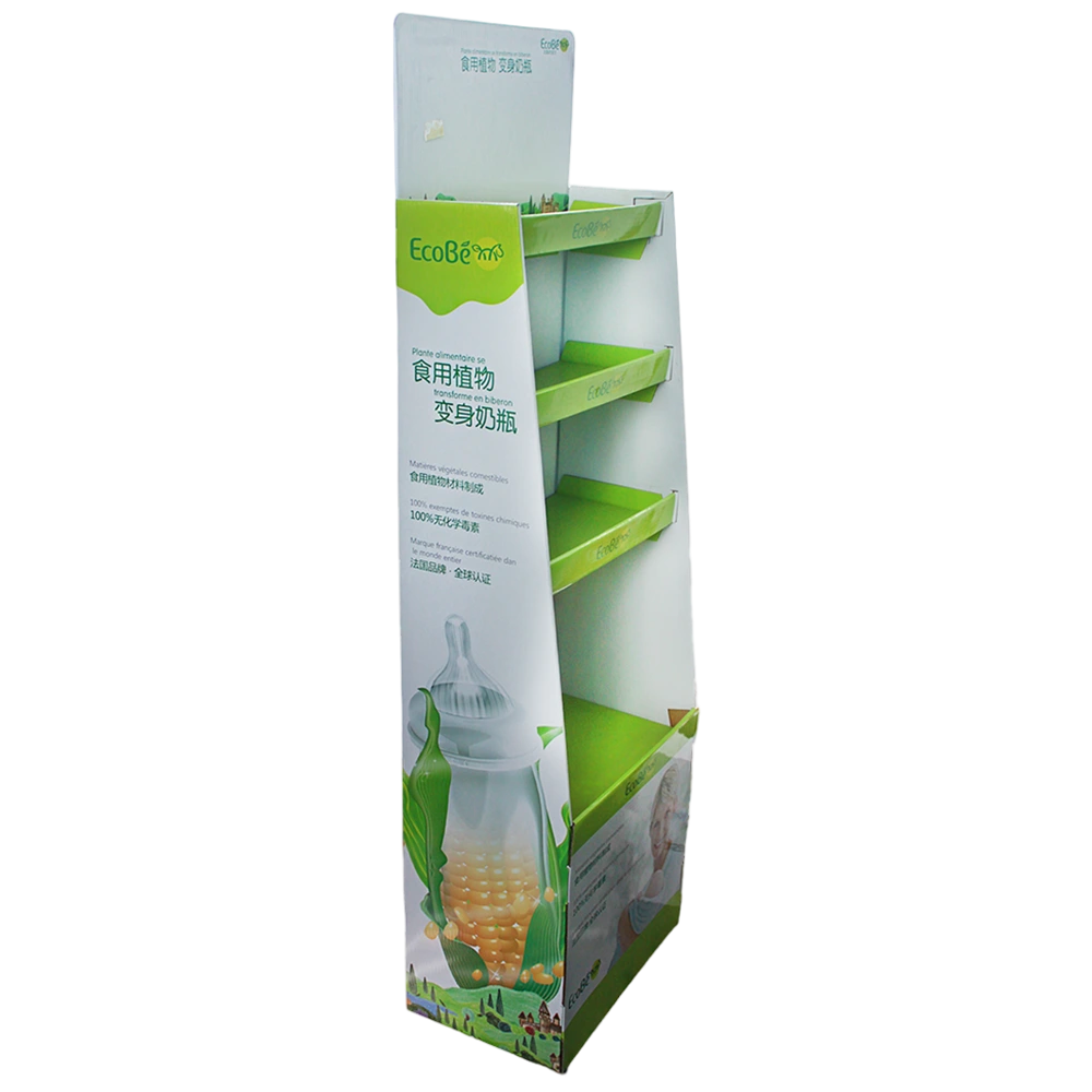 Custom Eco-Friendly Corrugated Floor Display Stand for Baby Products