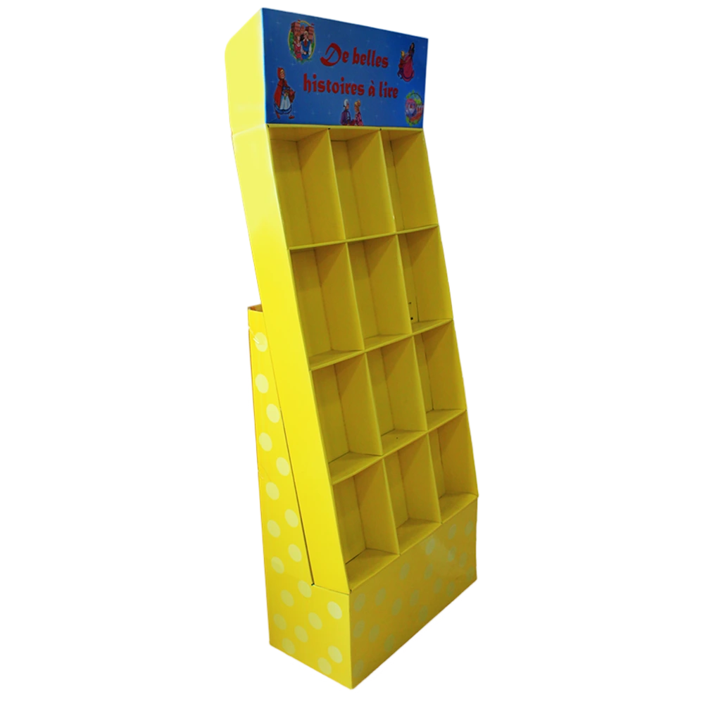 Custom Cardboard Floor Display Stand with Multi-Pocket Cells