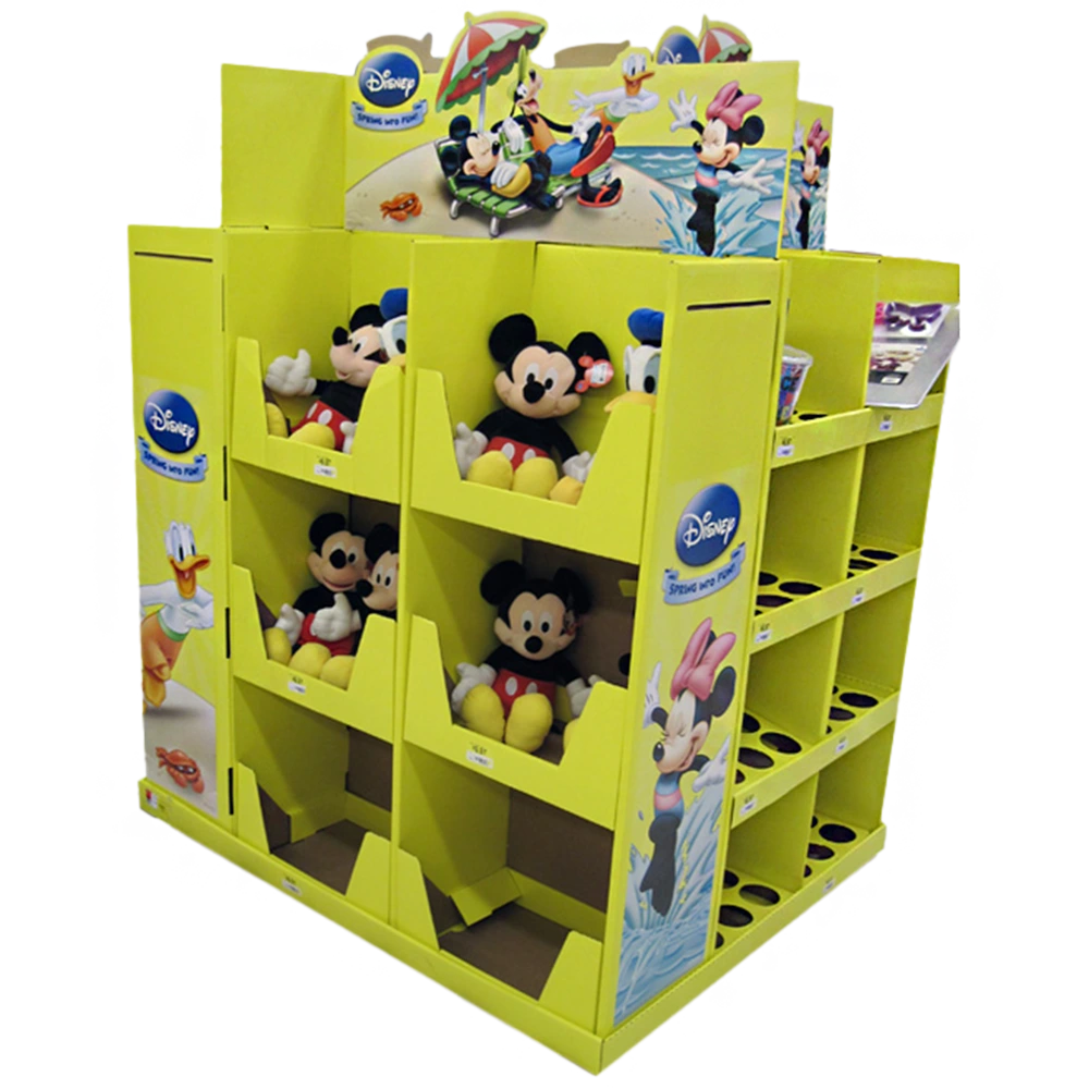 Corrugated Cardboard Pallet Display Stand with Multi-Tier Compartments for Plush Toys