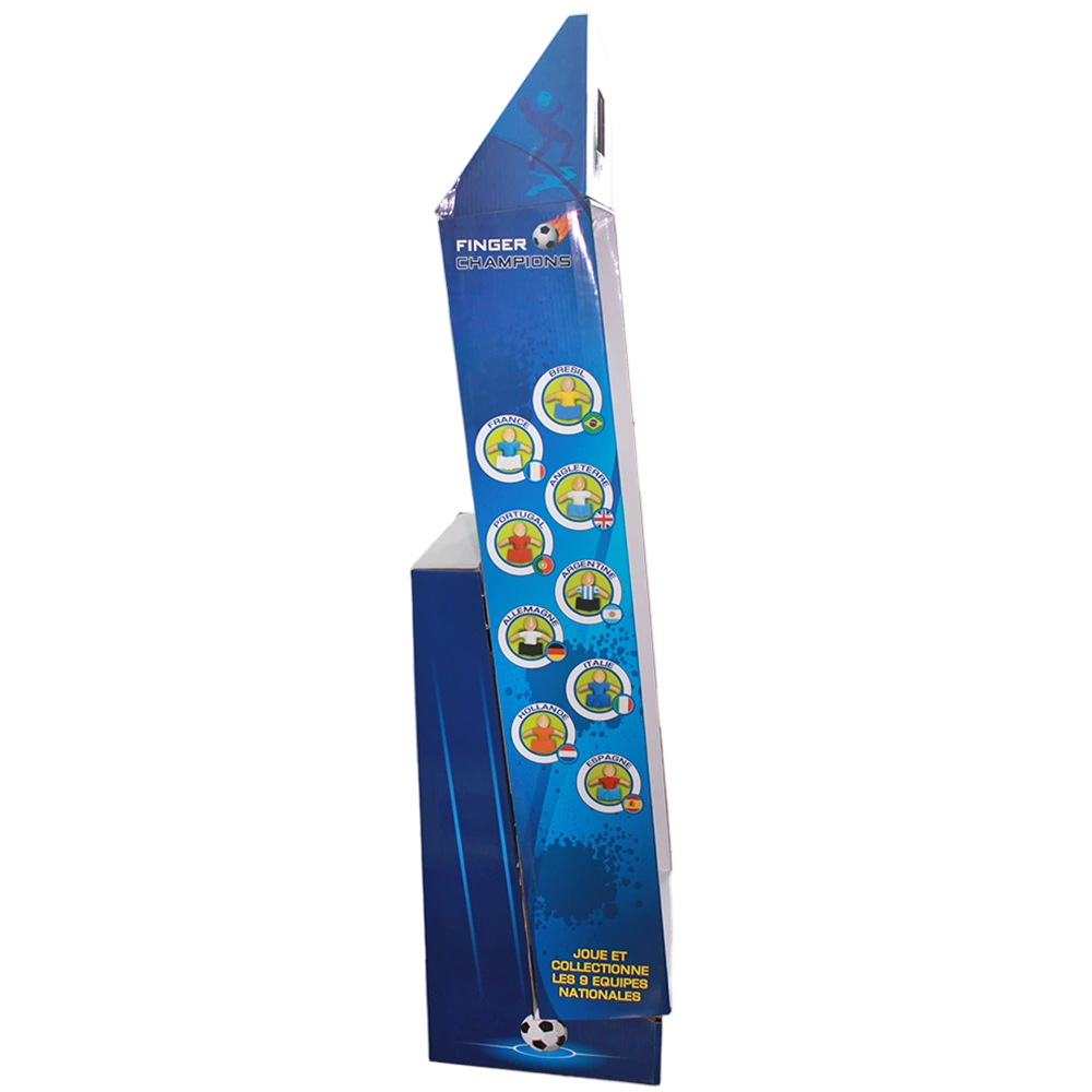 Custom Printed Cardboard Floor Display Stand with Peg Hooks and Header Panel