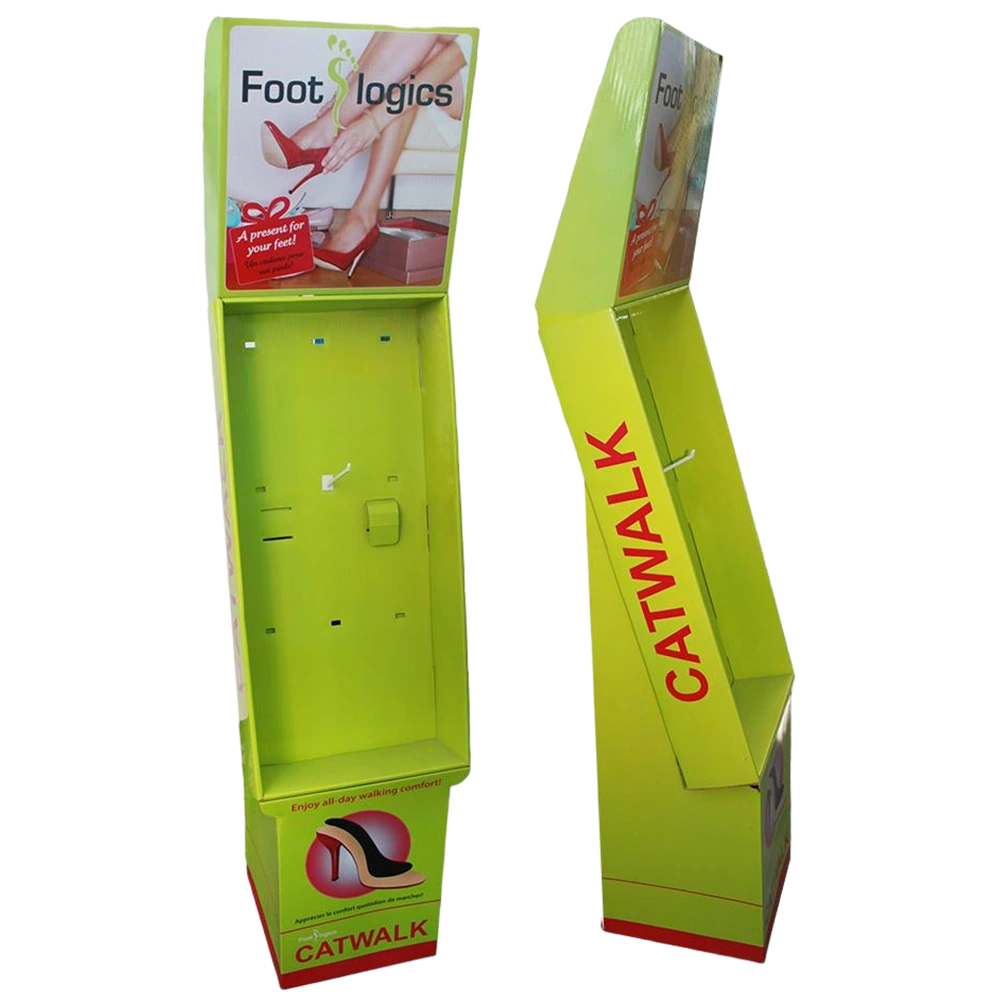 Tall Slim Cardboard Pegboard Display Unit with Branded Topper