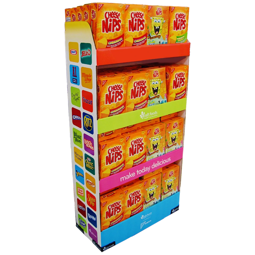 Cardboard Power Wing Gravity Feed Display for Retail End-Caps