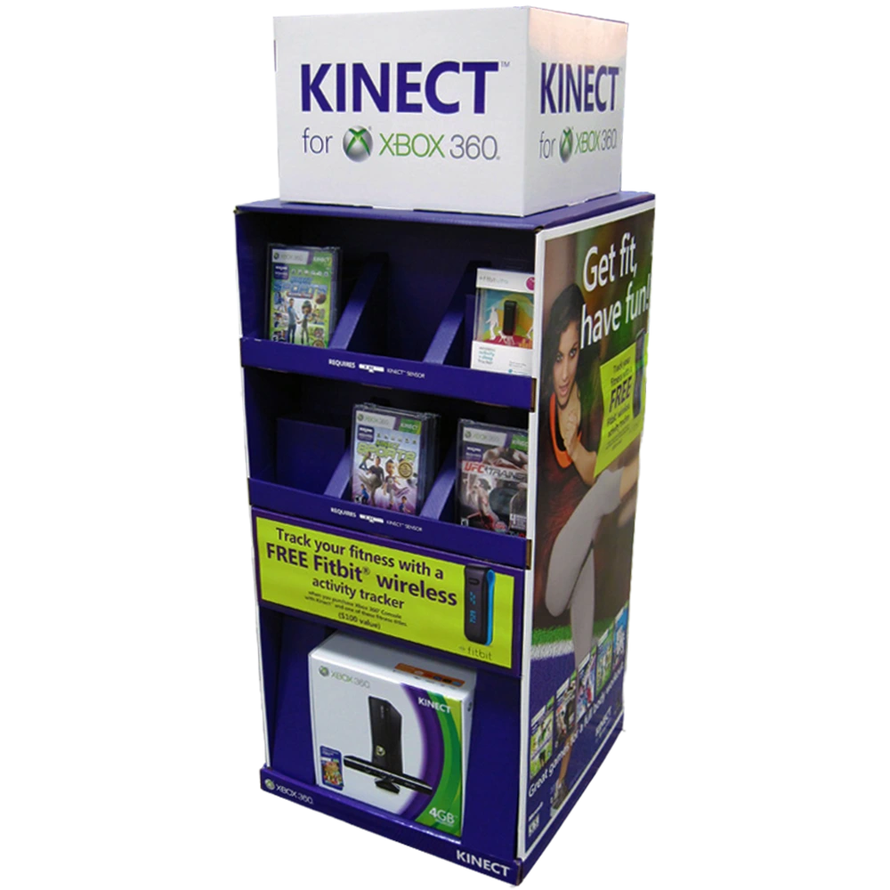 Corrugated Powerwing Display with Reinforced Header Box for Electronics