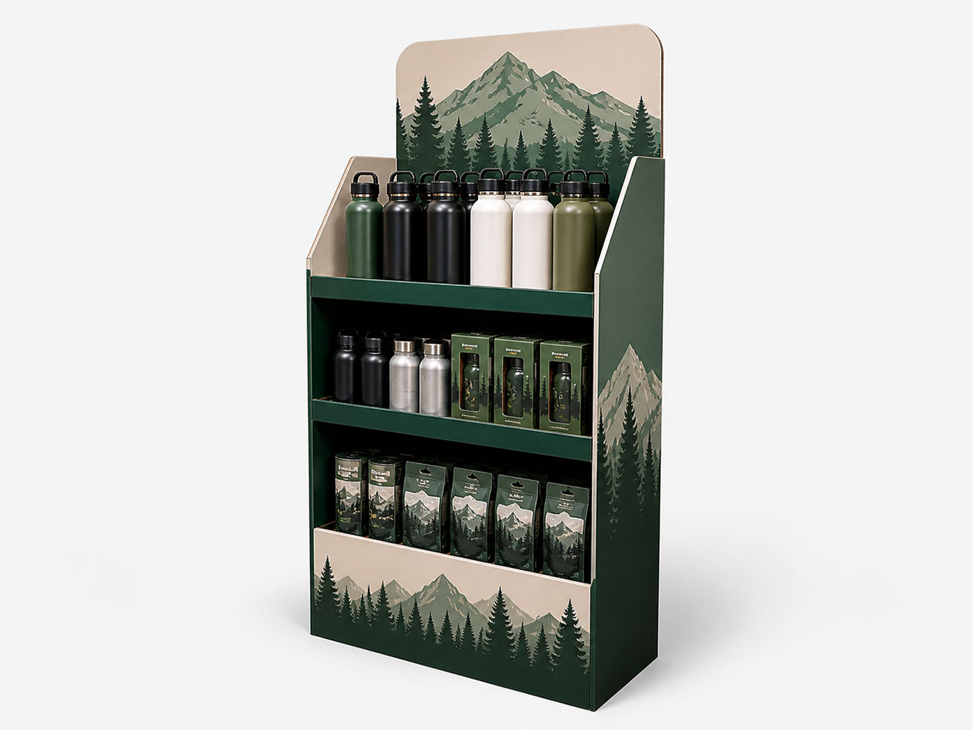 Custom cardboard floor display for sports products