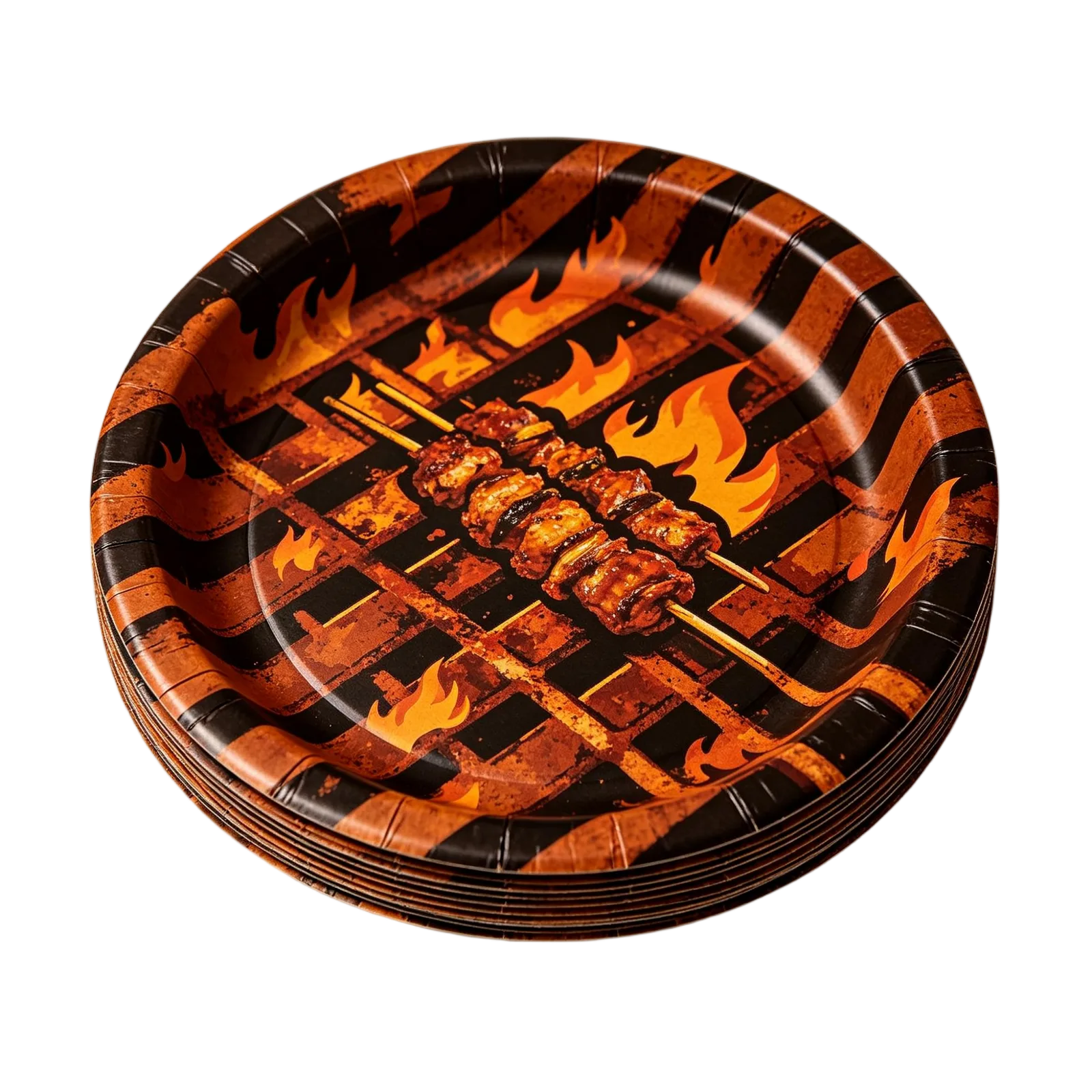 BBQ Paper Plates Heavy Duty Disposable Dinnerware for Grilling Picnics and Outdoor Events