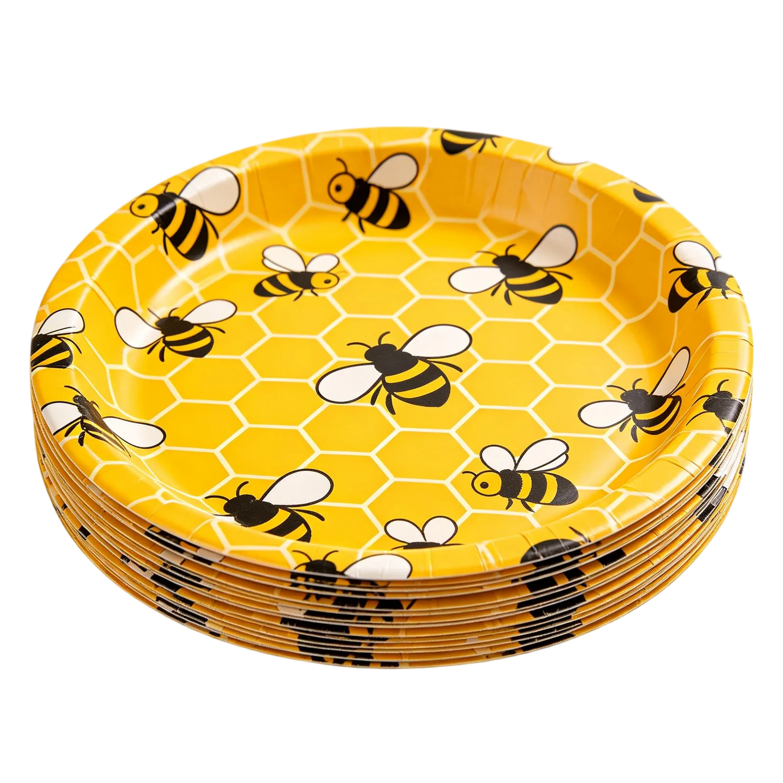 Bee Paper Plates Cute Disposable Party Tableware for Birthdays Showers and Garden Events