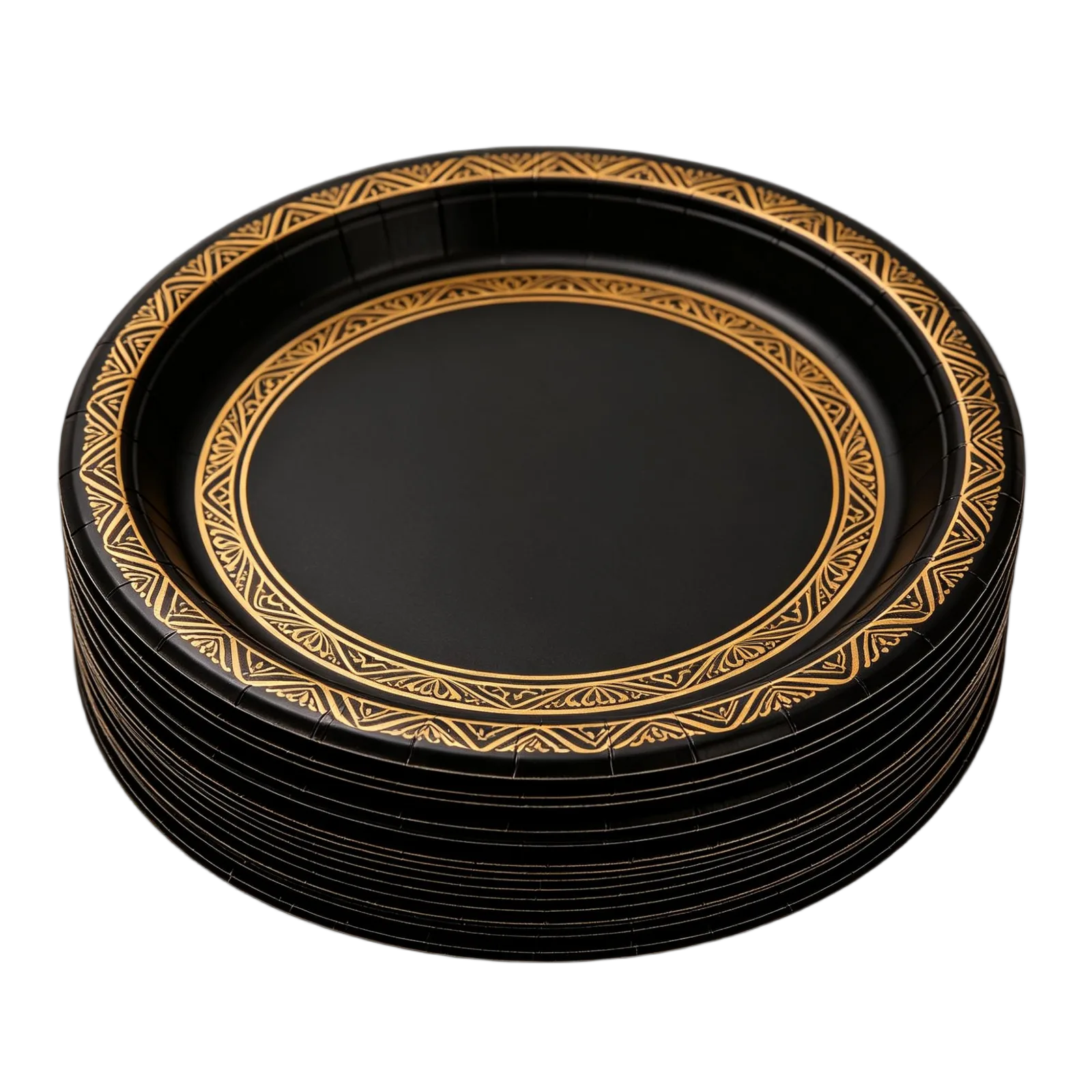Black Paper Plates Bulk for Elegant Parties Weddings Catering and Themed Events