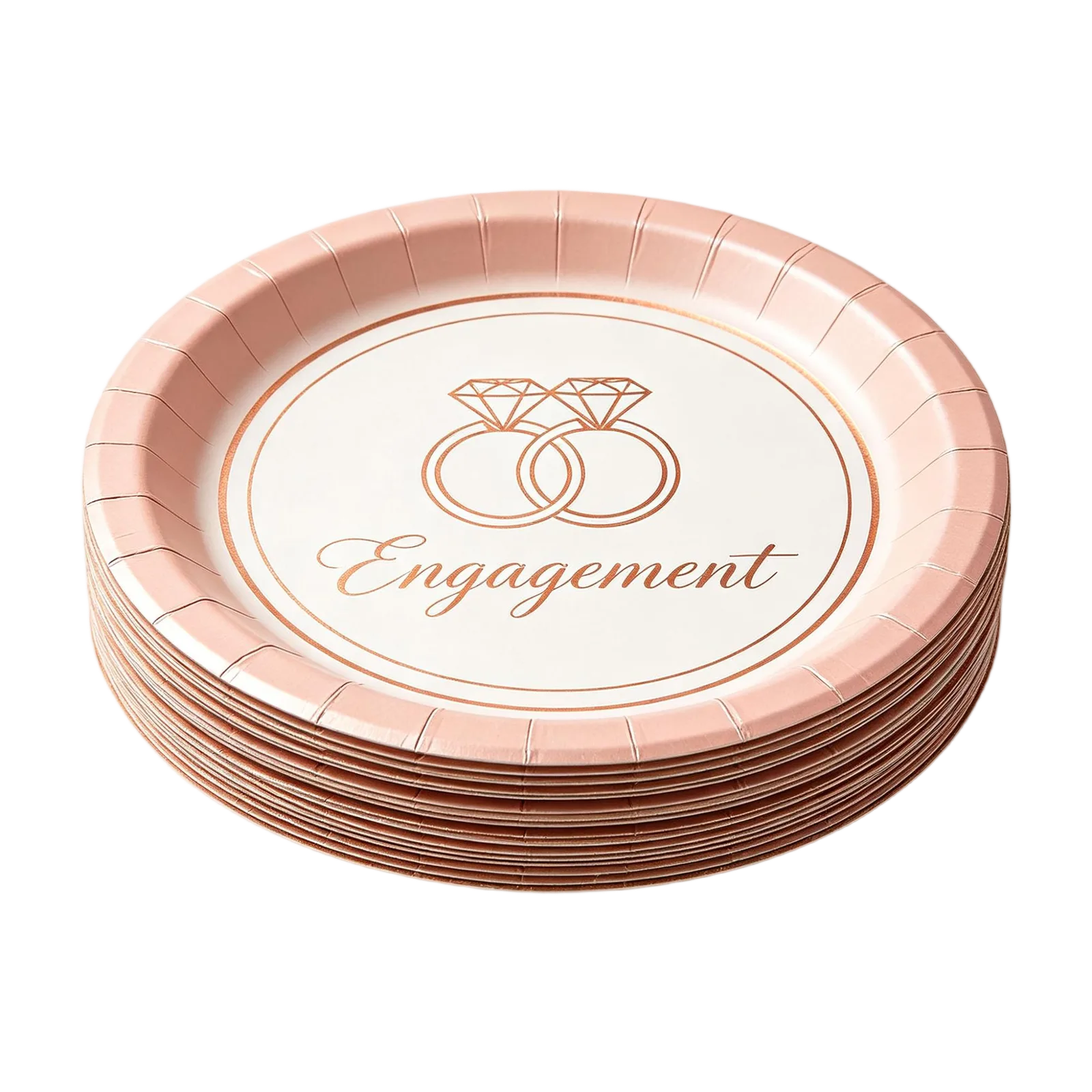Engagement Paper Plates Personalized Disposable Tableware for Parties and Celebrations