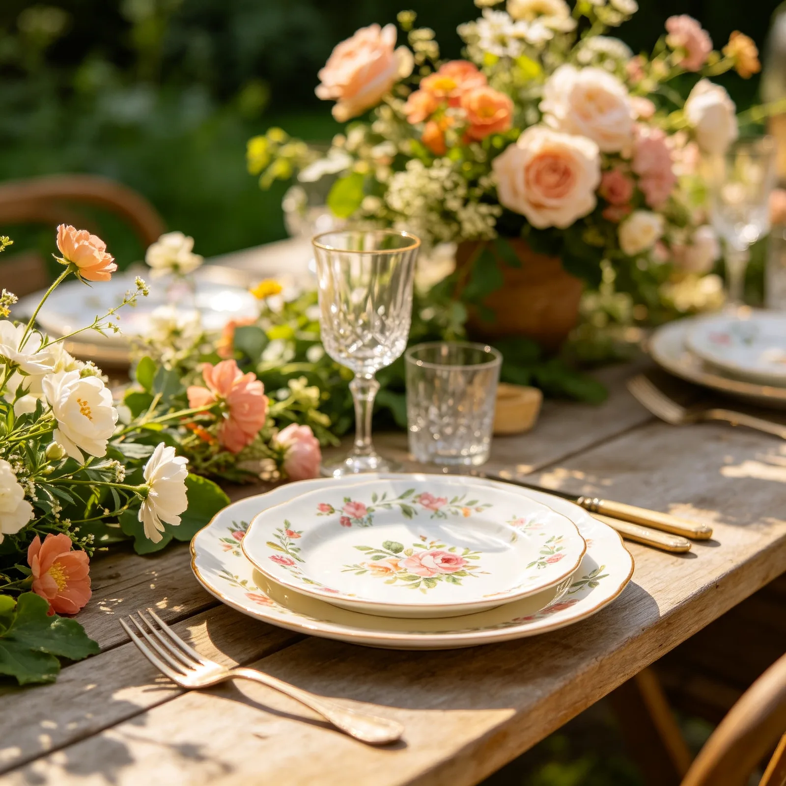 Garden Weddings & Floral Table Settings