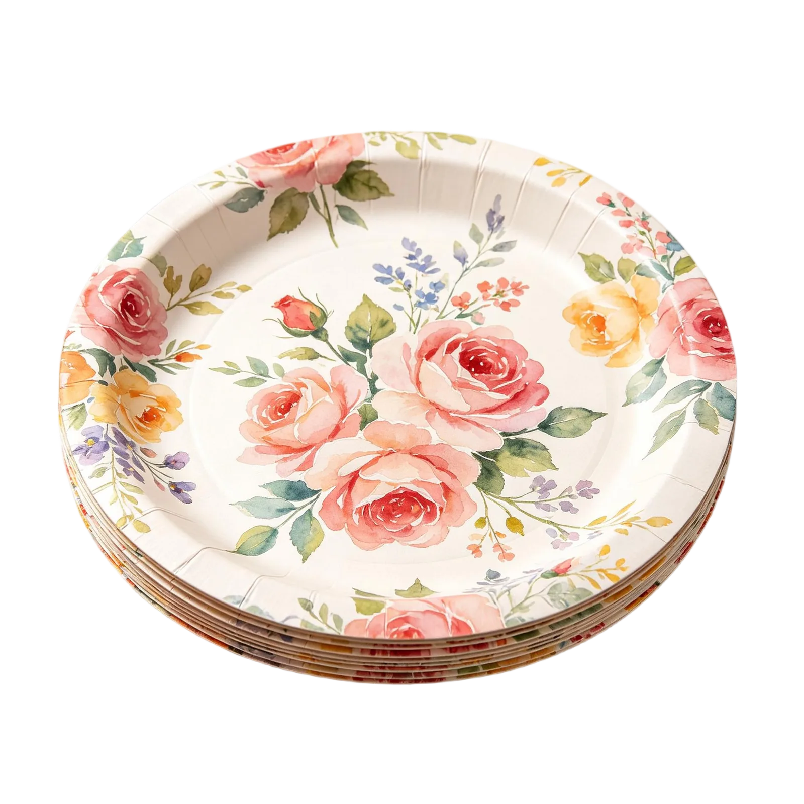 Floral Paper Plates Wholesale for Garden Weddings Bridal Showers and Tea Parties
