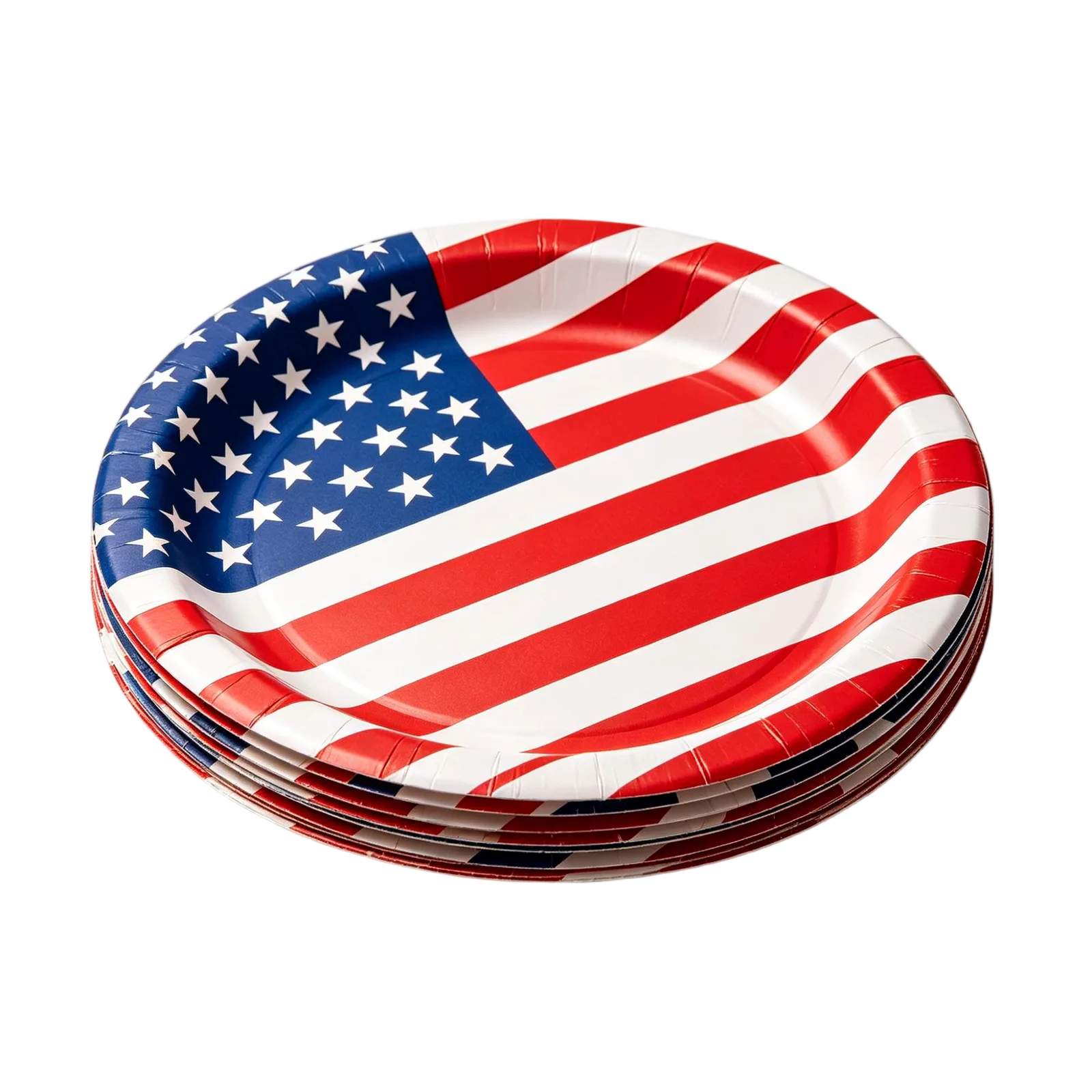 Fourth of July Paper Plates Red White and Blue Disposable Tableware for BBQ Parties