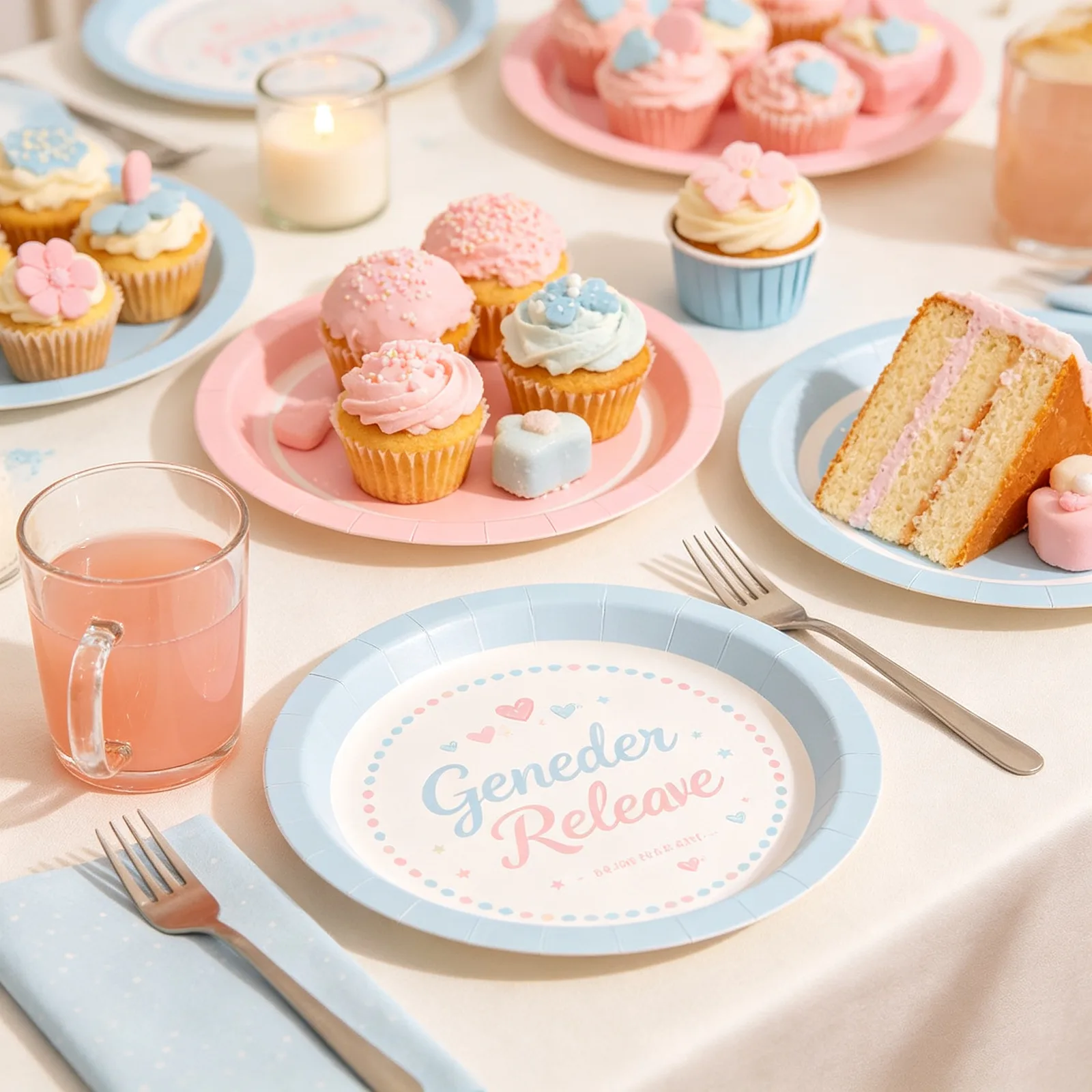 Coordinated Pink-and-Blue Dessert Table