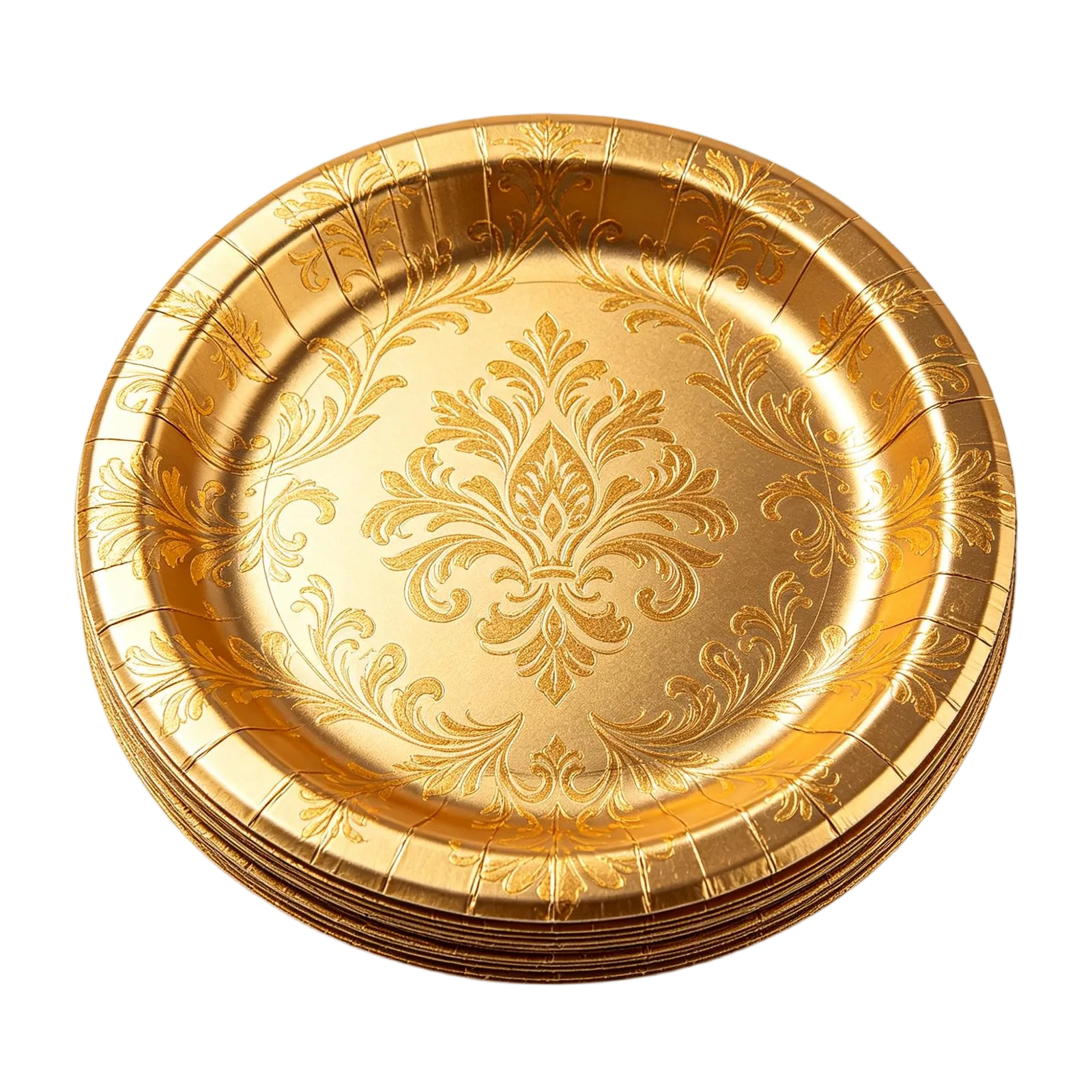 Gold Paper Plates Elegant Disposable Dinnerware for Weddings Anniversaries and Parties