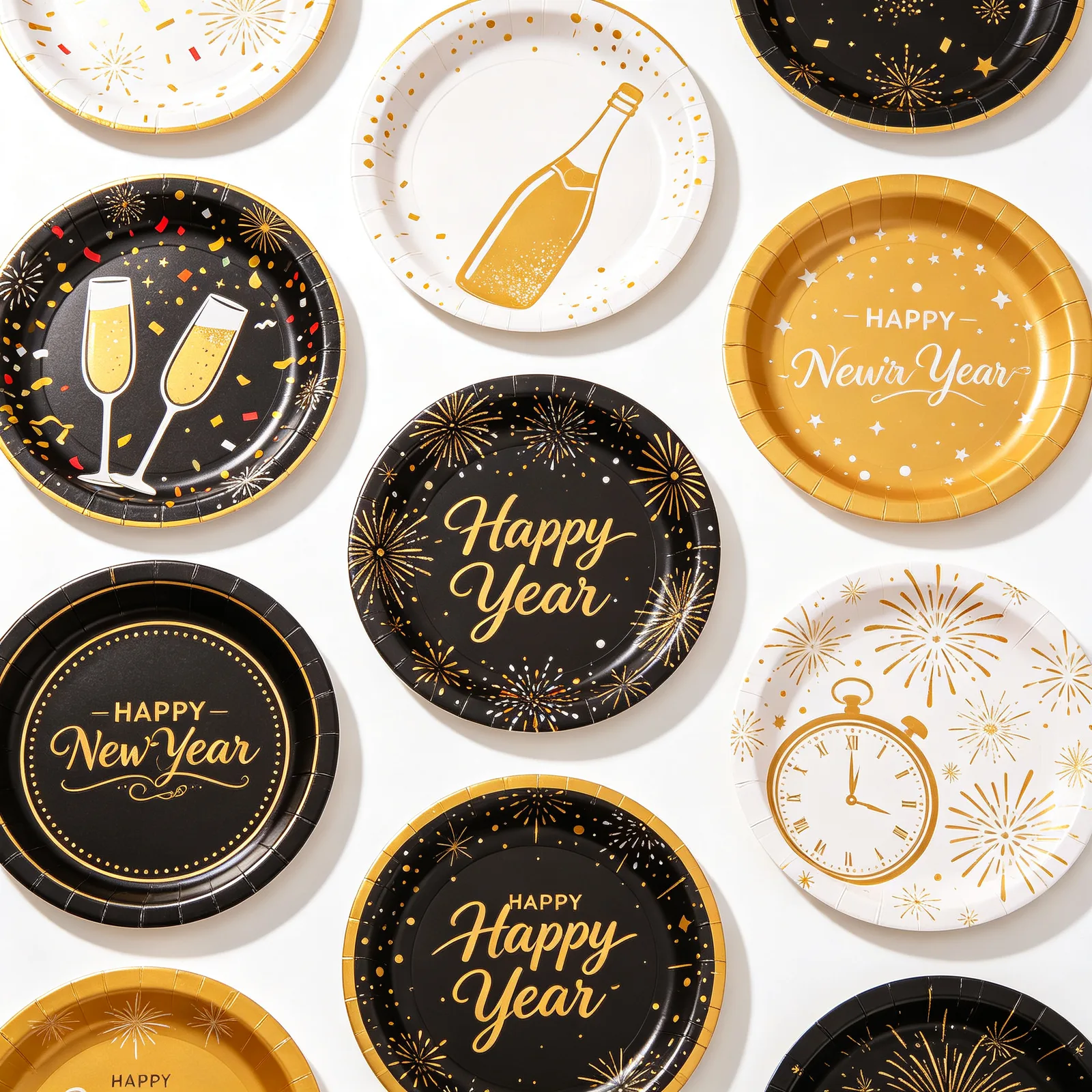 Coordinated Black-and-Gold Party Designs