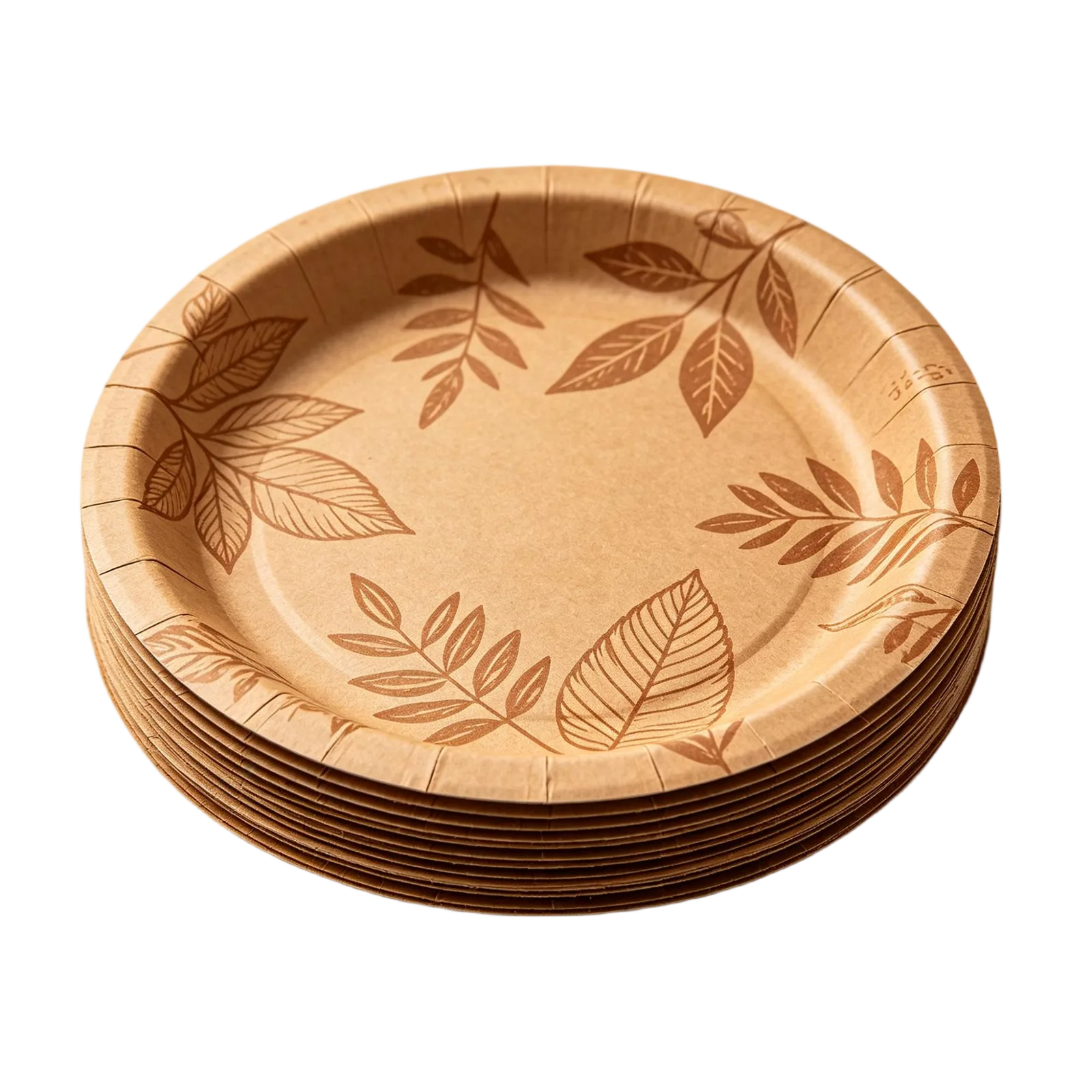 Organic Style Paper Plates Natural Disposable Tableware for Eco Parties and Catering