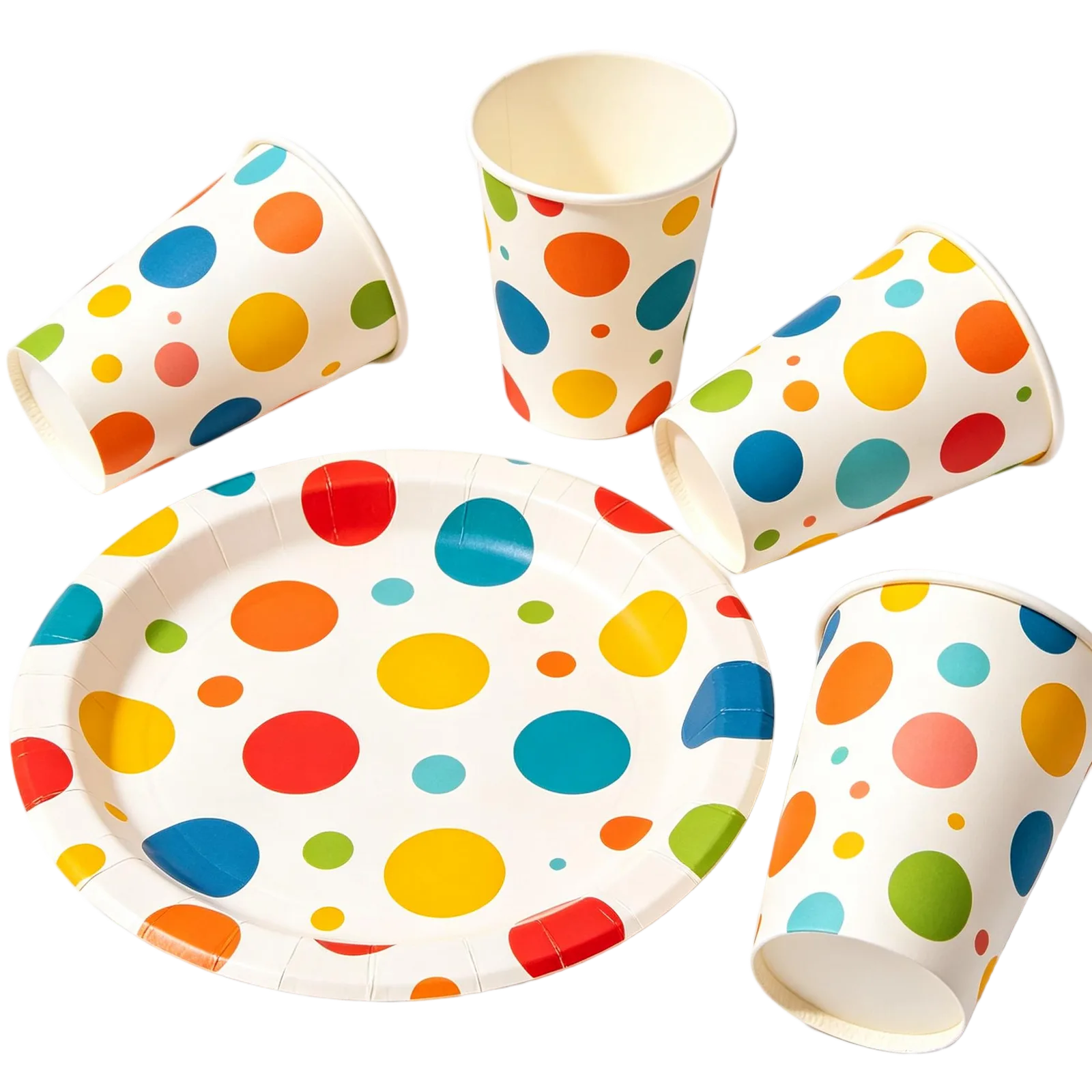 Paper Plates and Cups Party Tableware Set for Birthdays Weddings Picnics and Catering