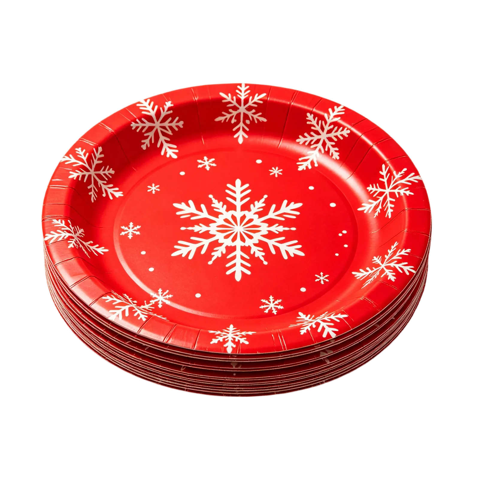 Red Paper Plates Wholesale for Birthday Christmas Holiday and Celebration Tableware