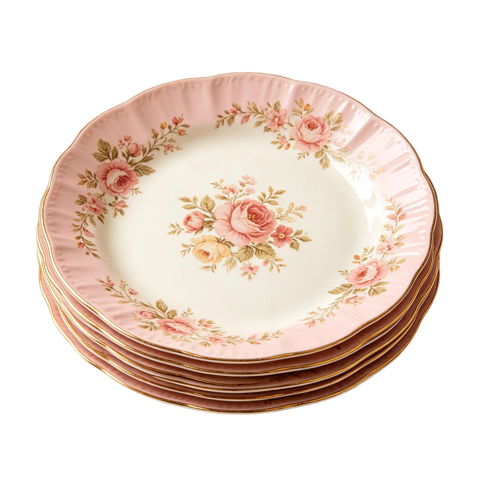 Tea Party Paper Plates Floral Disposable Dessert Tableware for Showers and Gatherings