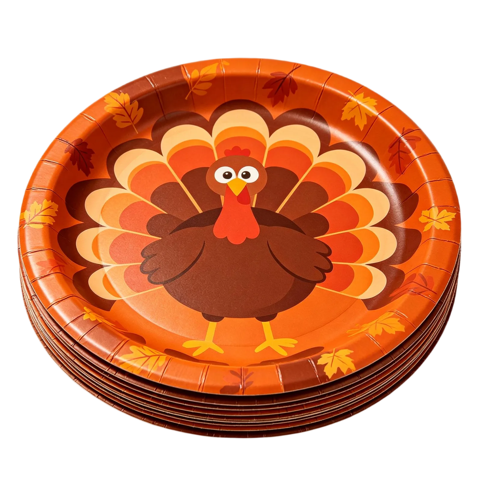 Turkey Paper Plates Festive Disposable Tableware for Thanksgiving Dinners and Parties