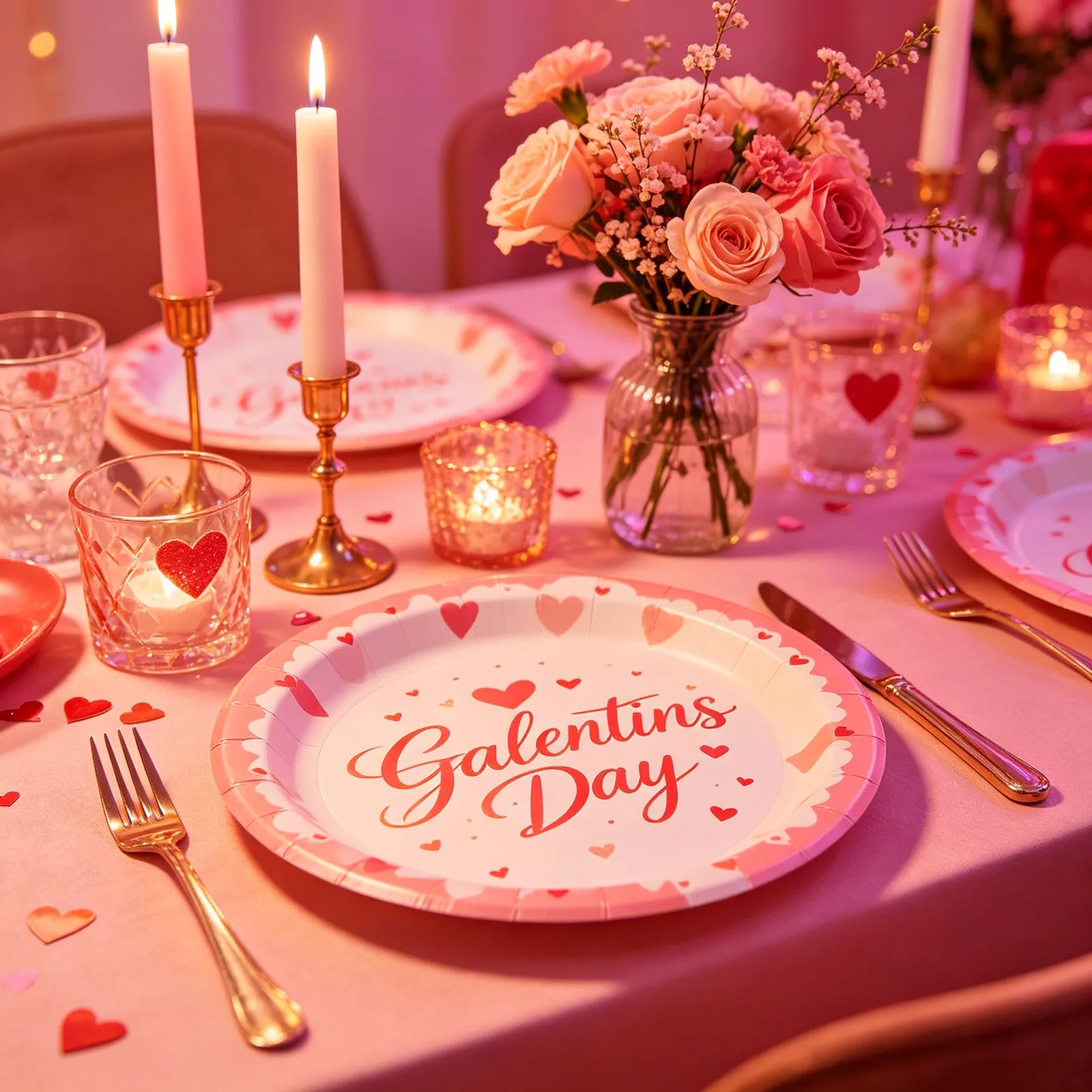 Coordinated Romantic Table Settings