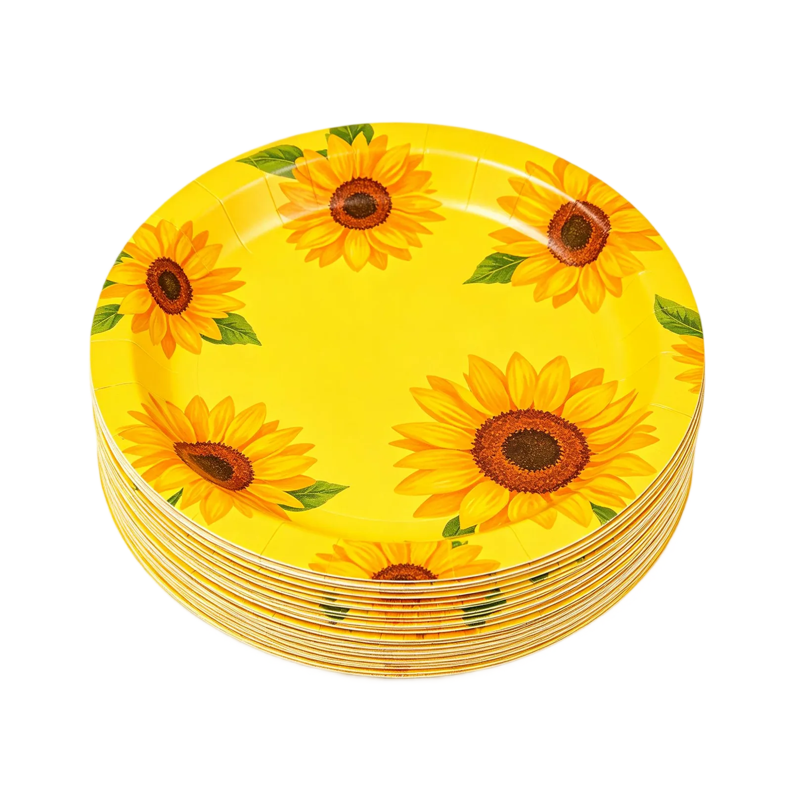 Yellow Paper Plates Bulk Disposable Tableware for Summer Parties Picnics and Events